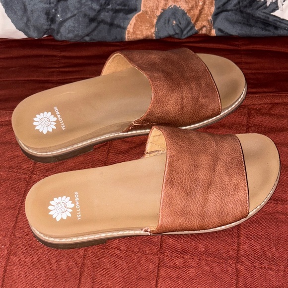 Yellow Box Brown Slide Sandals - Picture 1 of 4